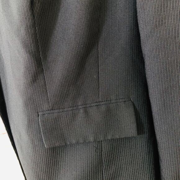 Evan Picone 18W Pinstriped Double Flap Pockets Notched Lapel Suit Jacket Blazer - Picture 6 of 10